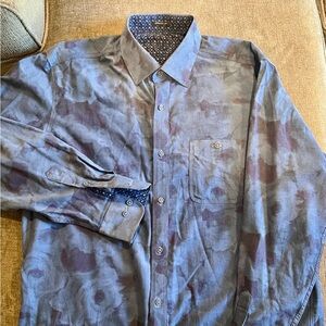 Soft baby corduroy shirt. Muted floral print.